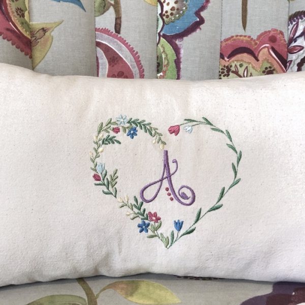 Monogrammed lumbar pillow