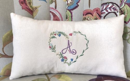 Monogrammed lumbar pillow