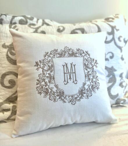 Hailey Crest custom wedding pillow